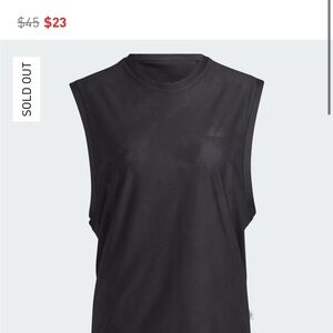 adidas Black Muscle Tee with Crew Neck and Sleeveless Design